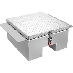 VEVOR Truck Bed Tool Box, Heavy Duty Aluminum Tool Box with Diamond Plate, Storage Toolbox Chest Organizer Supports up to 220 lbs, Ideal for Pickup, Truck Bed, RV, Trailer, 30.3 x 24 x 12.2 in, Silver