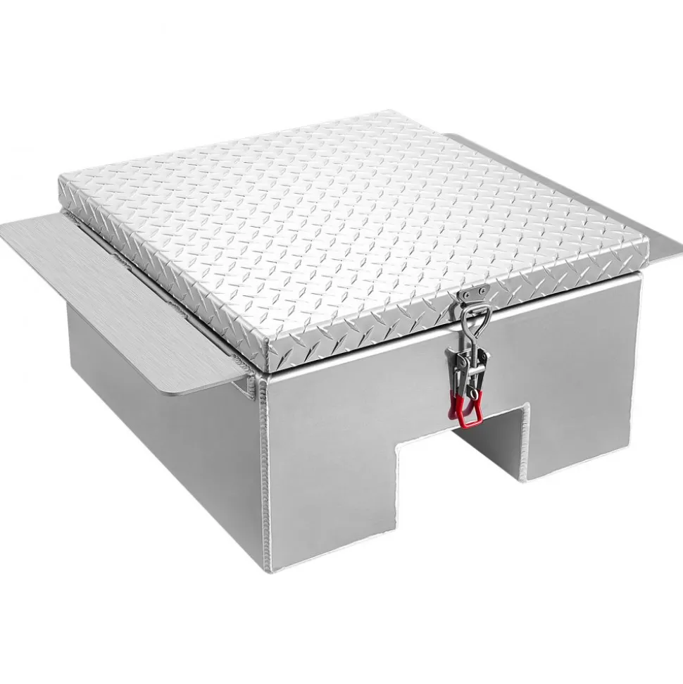VEVOR Truck Bed Tool Box, Heavy Duty Aluminum Tool Box with Diamond Plate, Storage Toolbox Chest Organizer Supports up to 220 lbs, Ideal for Pickup, Truck Bed, RV, Trailer, 30.3 x 24 x 12.2 in, Silver