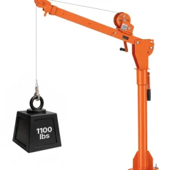 VEVOR Truck Crane, 1100 lbs Manual Pickup Truck Crane with Hand Winch, 360° Rotating Telescopic Boom, Premium Galvanized Steel, Foldable Pickup Bed Jib for Machine Lumber Attic Heavy Load Lifting