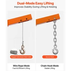 VEVOR Truck Crane, 500 lbs Pickup Hitch Crane Trailer Hitch Mounted with Manual Winch & Hydraulic Jack, 360° Rotating Telescopic Boom, Foldable Truck Bed Jib Hoist for Machine Lumber Equipment Lifting