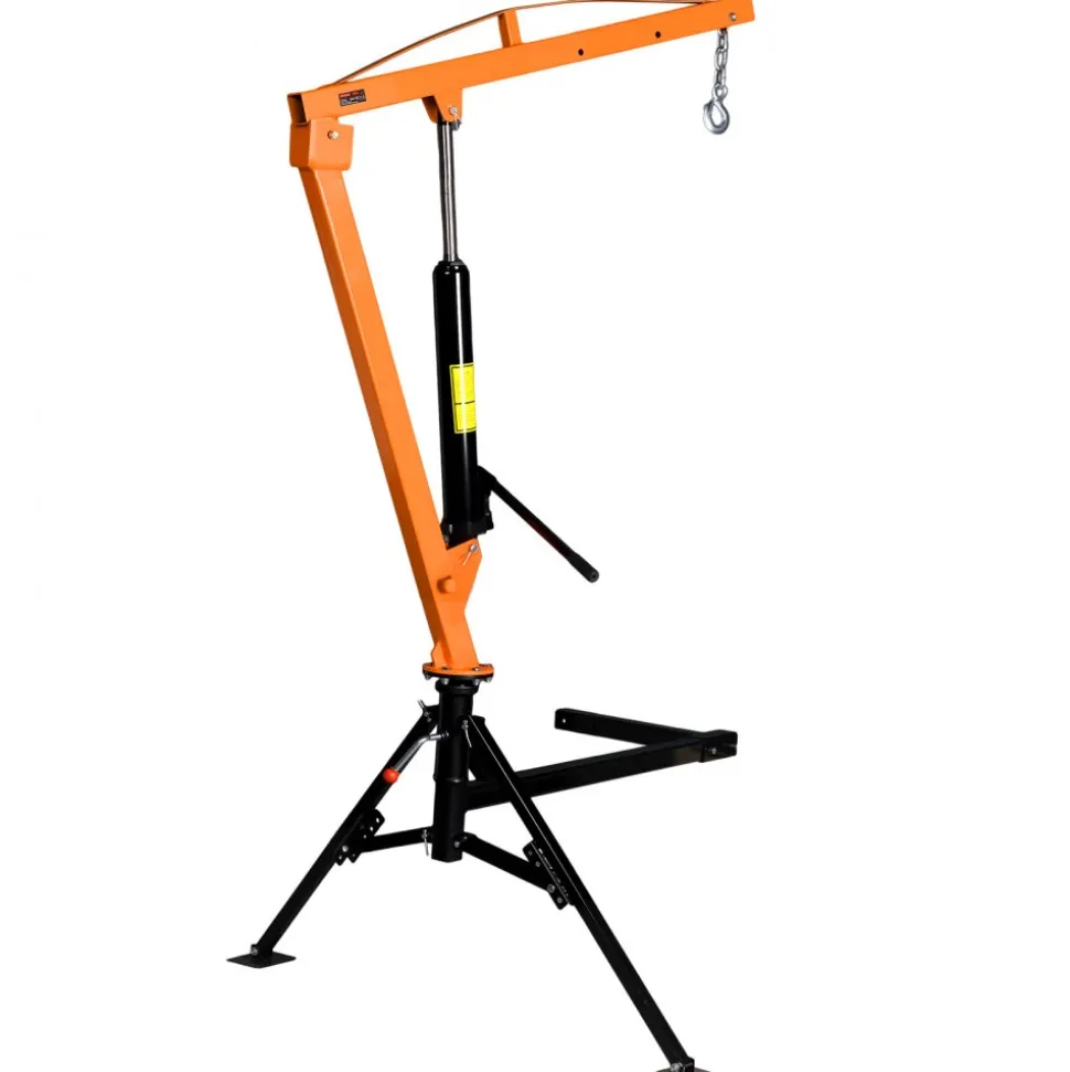 VEVOR Truck Crane, 1000 lbs Pickup Hitch Crane Trailer Hitch Mounted, Manual Hydraulic with 8T Hydraulic Jack, 360° Rotating Telescopic Boom,Foldable Truck Bed Jib for Machine Lumber Equipment Lifting
