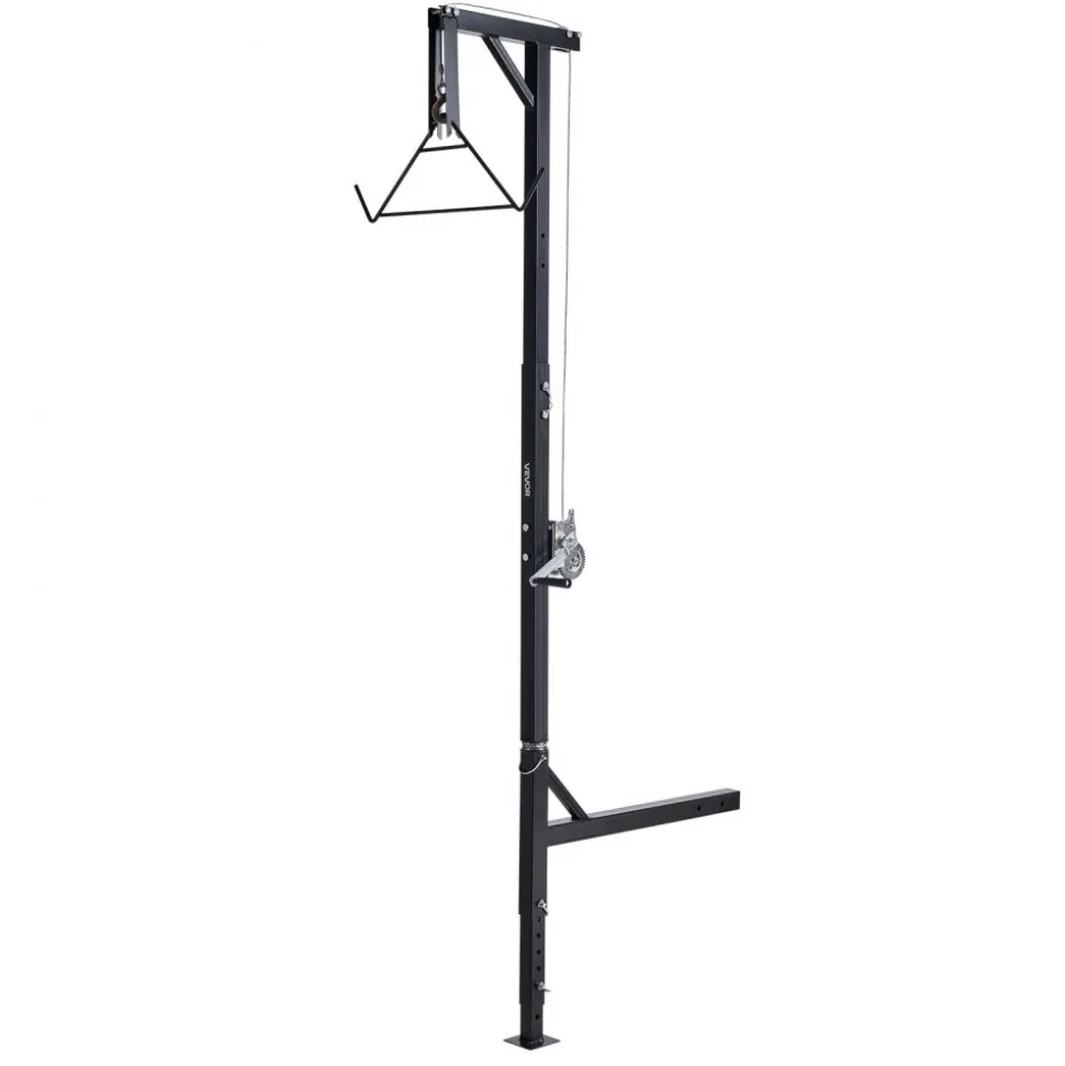 VEVOR Truck Hitch Game Hoist, 400 lbs Load Capacity, Hunting Deer Hoist with 2-inch Receiver, 360-Degree Swivel Shaft & Adjustable Height, Includes Gambrel Winch for Skinning & Cleaning Game