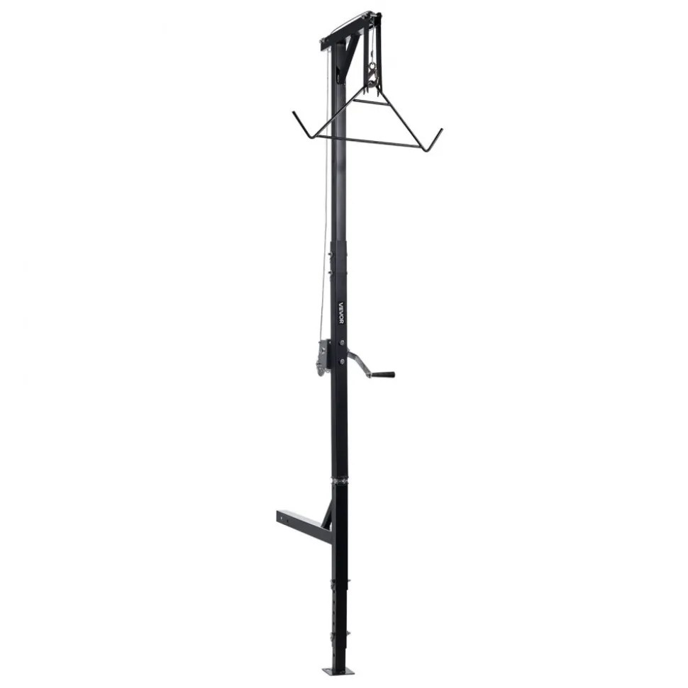 VEVOR Truck Hitch Game Hoist, 600 lbs Load Capacity, Hunting Deer Hoist with 2-inch Receiver, 360-Degree Swivel Shaft & Adjustable Height, Includes Gambrel Winch for Skinning & Cleaning Game