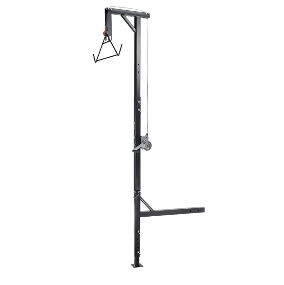 VEVOR Truck Hitch Game Hoist, 500 lbs Load Capacity, Hunting Deer Hoist with 2-inch Receiver, 360-Degree Swivel Shaft & Adjustable Height, Includes Gambrel Winch for Skinning & Cleaning Game
