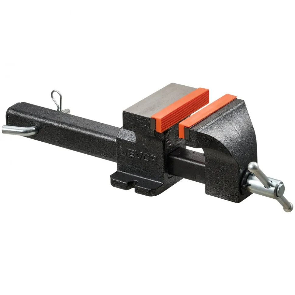 VEVOR Truck Hitch Vise, 6" Jaw Width, Heavy Duty Ductile Iron Bench Vise with Anvil, 1 Pair Magnetic Jaw Pads, Pin, 3.54" Throat Depth, 5.6" Max Jaw Opening, Multi-Purpose, for Truck Trailer Receiver