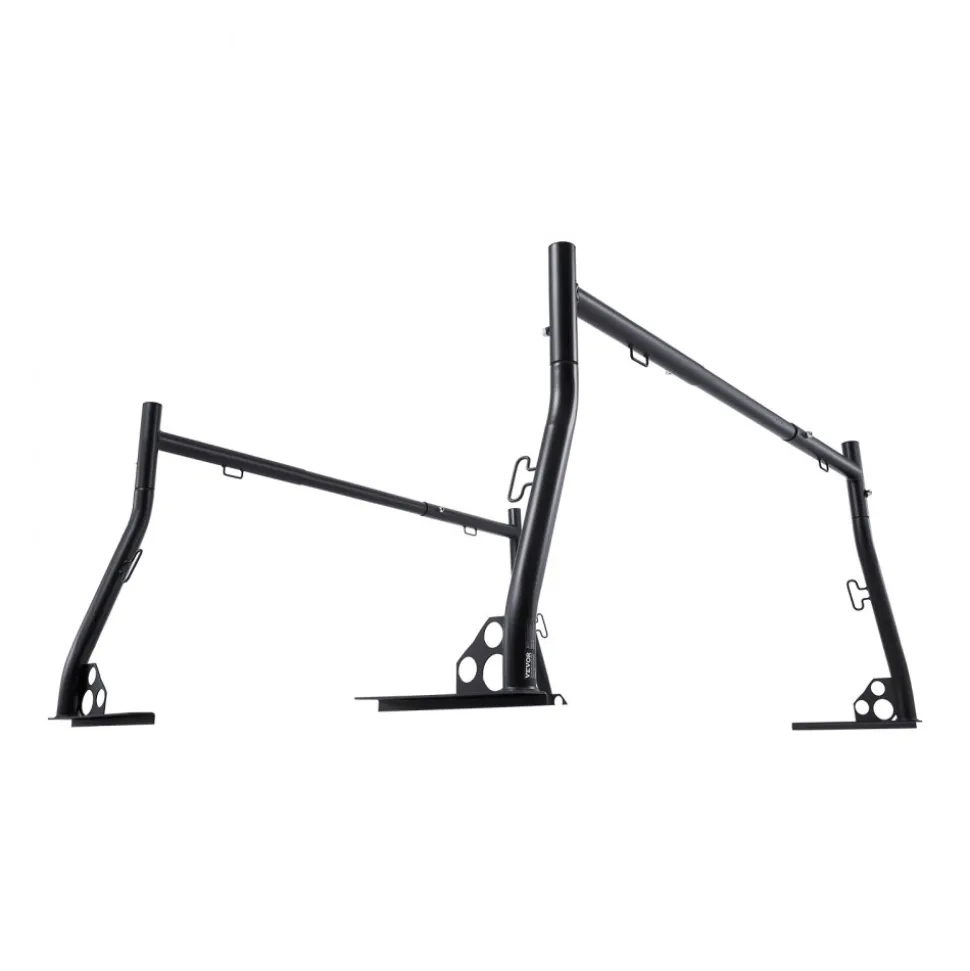 VEVOR Truck Ladder Rack, 49-73 in Width, Extendable Universal Cargo Rack, Heavy Duty Steel with 800 lbs Static Load Capacity, Ideal for Canoes, Surfboards, Ladders, Lumber, Tents, and Large Cargo