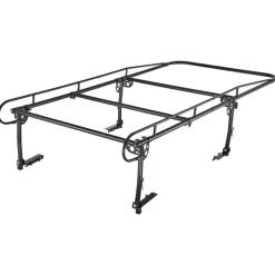 VEVOR Truck Ladder Rack 1500LBS Capacity Universal Over-Cab Trucks Bed Rack, 51.2"-75" Adjustable for Kayak Surfboard Lumber, Non-Drilling Installation, Heavy Duty Steel Support for Long Heavy Cargo