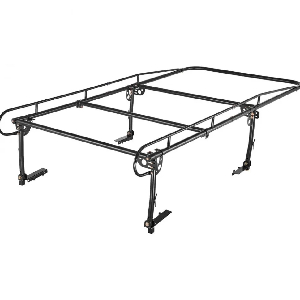 VEVOR Truck Ladder Rack 1500LBS Capacity Universal Over-Cab Trucks Bed Rack, 51.2"-75" Adjustable for Kayak Surfboard Lumber, Non-Drilling Installation, Heavy Duty Steel Support for Long Heavy Cargo