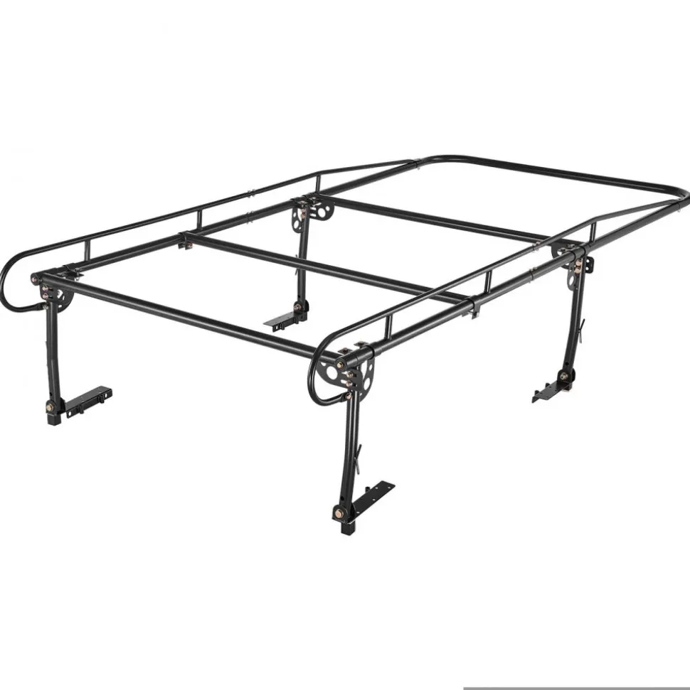 VEVOR Truck Ladder Rack 1500LBS Capacity Universal Over-Cab Trucks Bed Rack, 51.2"-75" Adjustable for Kayak Surfboard Lumber, Non-Drilling Installation, Heavy Duty Steel Support for Long Heavy Cargo