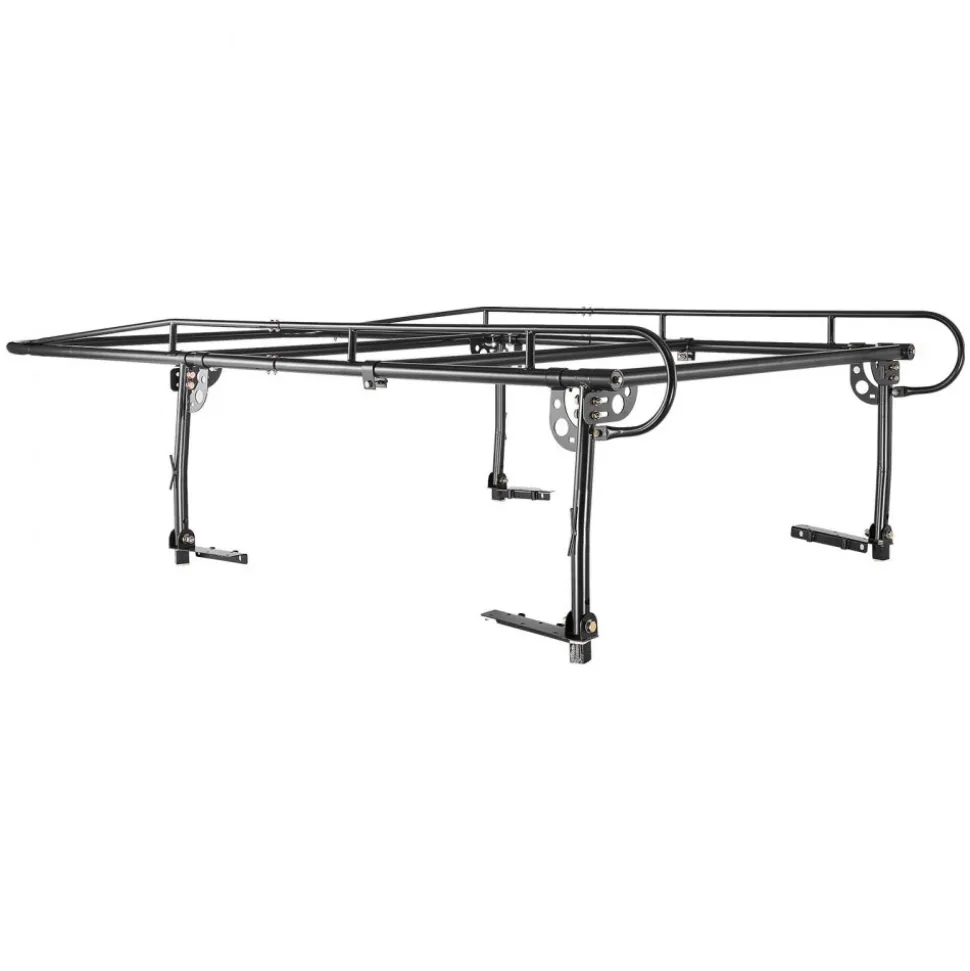 VEVOR Truck Ladder Rack 1500LBS Capacity Universal Over-Cab Trucks Bed Rack, 51.2"-75" Adjustable for Kayak Surfboard Lumber, Non-Drilling Installation, Heavy Duty Steel Support for Long Heavy Cargo