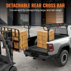 VEVOR Truck Ladder Rack, 1000 LBS / 454 KG Strong Capacity Truck Racks, Non-Drilling / Drilling Installation for Long or Heavy Cargo, 43.3-63 inch Adjustable Width for Kayak, Ladder, Surfboard, Lumber