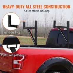 VEVOR Truck Rack, 19-34inch Extendable Truck Ladder Rack, 38.6