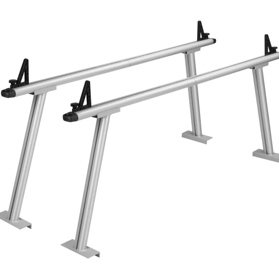 VEVOR Truck Rack, 800 lbs Capacity, 71"x32" Aluminum Ladder Rack for Truck with 8 Non-Drilling C-clamps, Heavy Duty Truck Bed Rack Two-Bar Set for Kayak, Surfboard, Lumber, Ladder