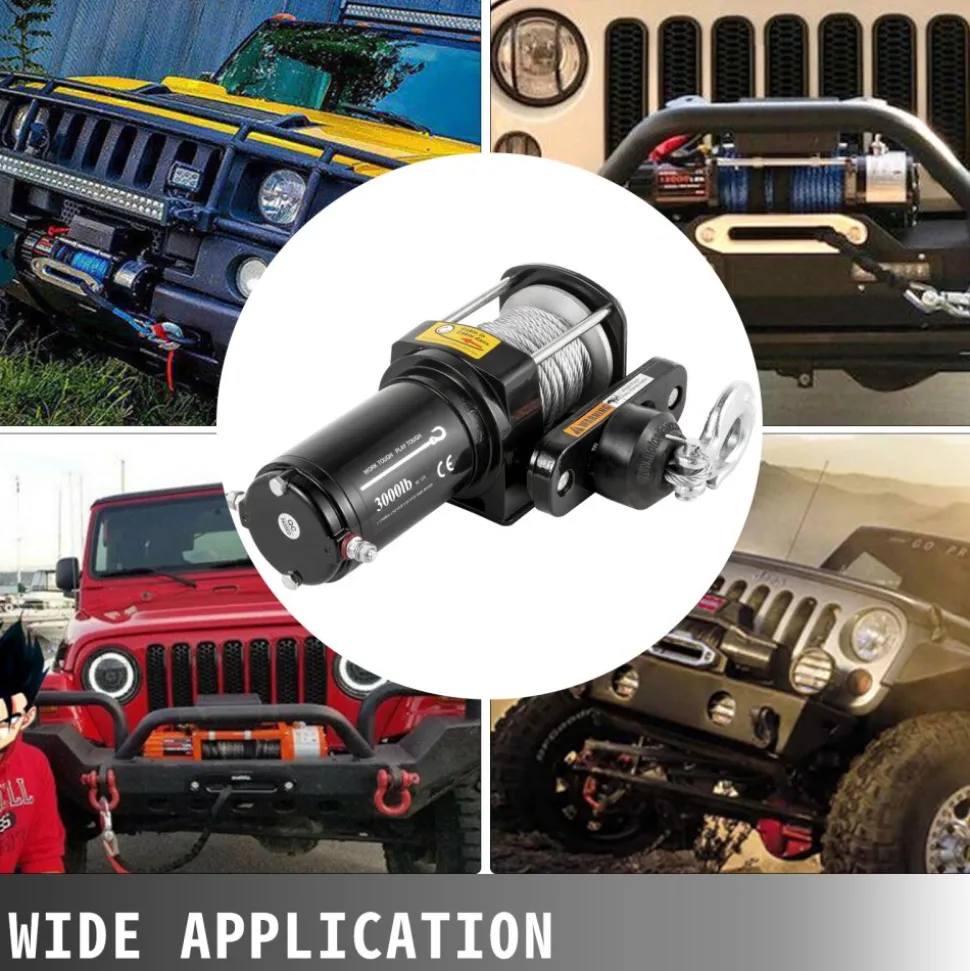 VEVOR Truck Winch 3,000LBS Electric Winch 10m Steel Cable 12V Power Winch Jeep Winch with Wireless Remote Control and Powerful Motor for UTV ATV & Jeep Truck and Wrangler Accessories in Car Lift