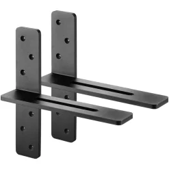 VEVOR T Shelf Brackets 2 Pcs, 200 lbs/90 kg Weight Capacity, 12x2.89x12 in / 304.8x73.5x304.8 mm, Solid Steel Heavy Duty Brackets for Shelves, Countertop Support Floating Bracket Hardware with Screws