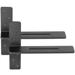 VEVOR T Shelf Brackets 2 Pcs, 200 lbs/90 kg Weight Capacity, 14x2.89x12 in / 355.6x73.5x304.8 mm, Solid Steel Heavy Duty Brackets for Shelves, Countertop Support Floating Bracket Hardware with Screws