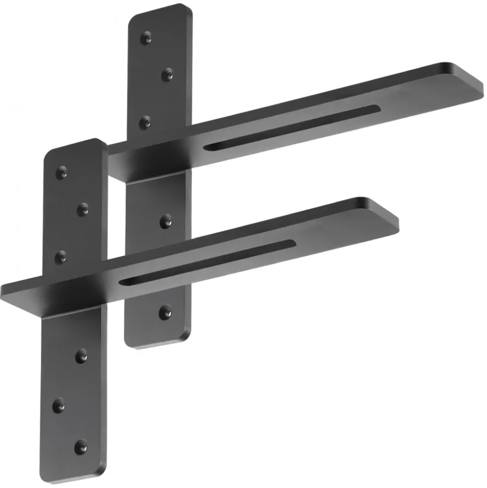 VEVOR T Shelf Brackets 2 Pcs, 200 lbs/90 kg Weight Capacity, 14x2.89x12 in / 355.6x73.5x304.8 mm, Solid Steel Heavy Duty Brackets for Shelves, Countertop Support Floating Bracket Hardware with Screws
