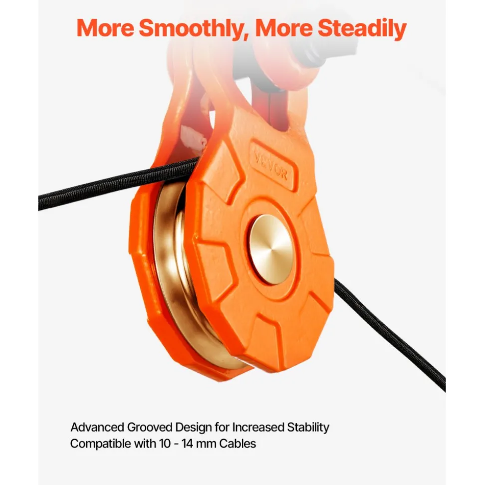 VEVOR 30 T Snatch Block for Winch Recovery, 66,000 lbs Break Strength Pulley System with 0.4" - 0.55" Rope, Heavy Duty Offroad Recovery Accessory for Towing & Recovery on Truck, Tractor, ATV & UTV