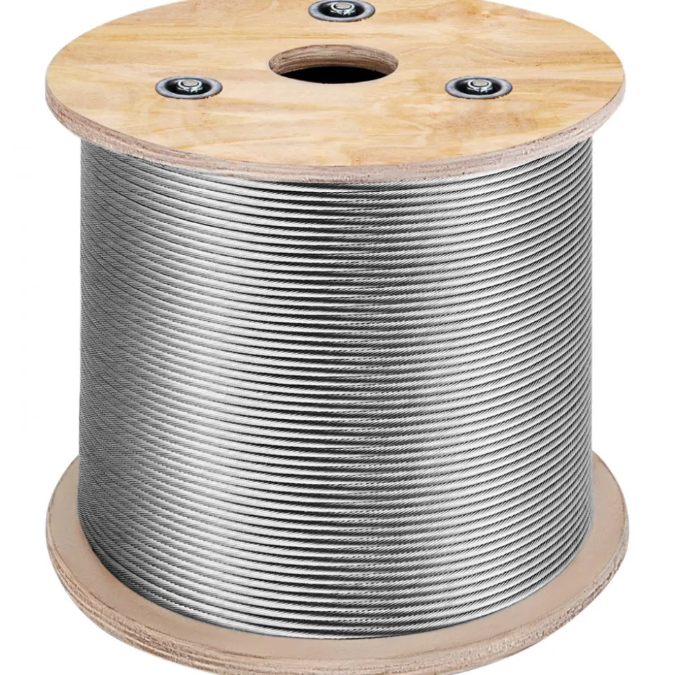 VEVOR T316 Stainless Steel Cable 1/8" 7x7 Steel Wire Rope Cable 500FT Cable Railing Transport Wire Rope Cable for Railing Decking DIY Balustrade