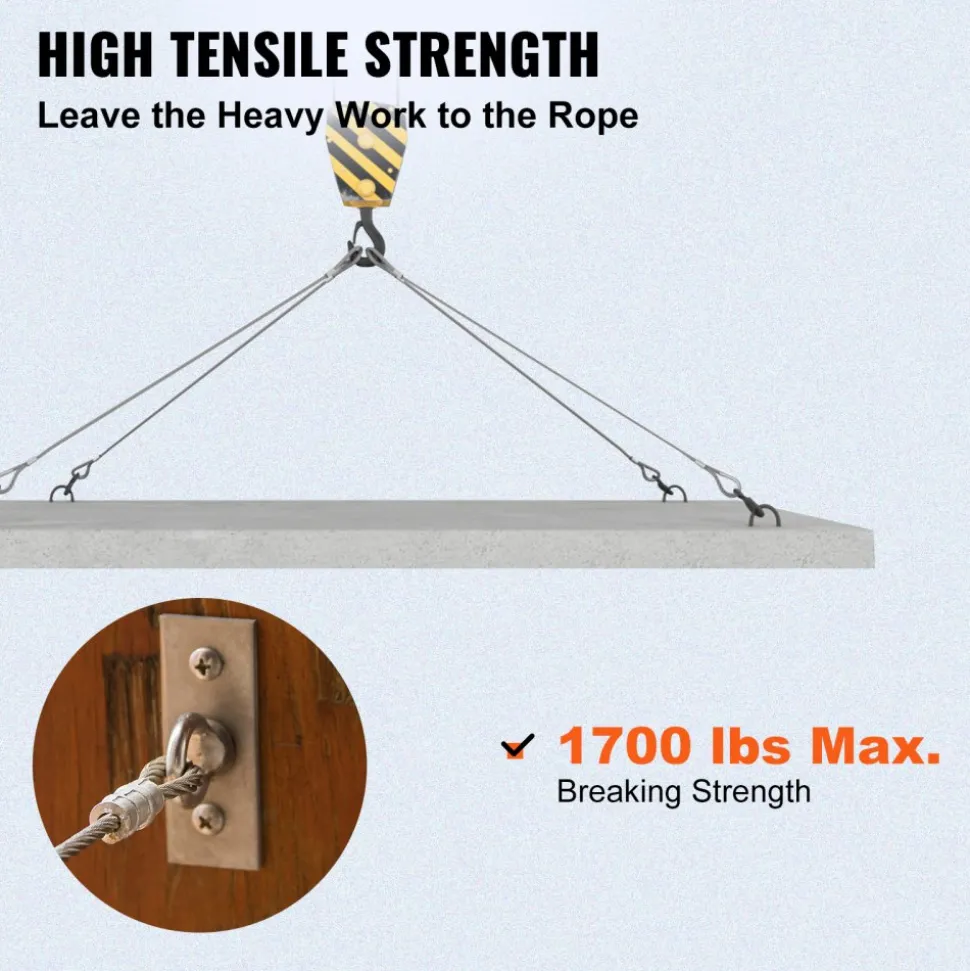 VEVOR T316 Stainless Steel Cable 1/8" 7x7 Steel Wire Rope Cable 500FT Cable Railing Transport Wire Rope Cable for Railing Decking DIY Balustrade