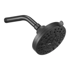 VEVOR Tub and Shower Faucet Set, Complete with 5-Inch Rainfall Shower Head and Bathtub Spout, 8-Setting Adjustable Spray, Single-Handle Tub Trim Kit with Brass Pressure Balancing Valve, Matte Black