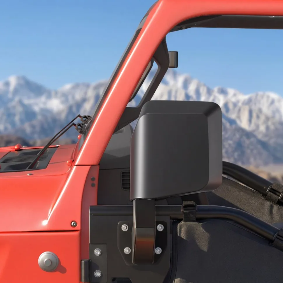 VEVOR Tube Door Side Mirrors, Compatible with Jeep Wrangler CJ7 YJ TJ JK JL/Gladiator JT/Cherokee XJ, DOT-Certified Side View Mirrors for Half Tubular Doors, Up/Down/Left/Right Adjustable, 1 Pair