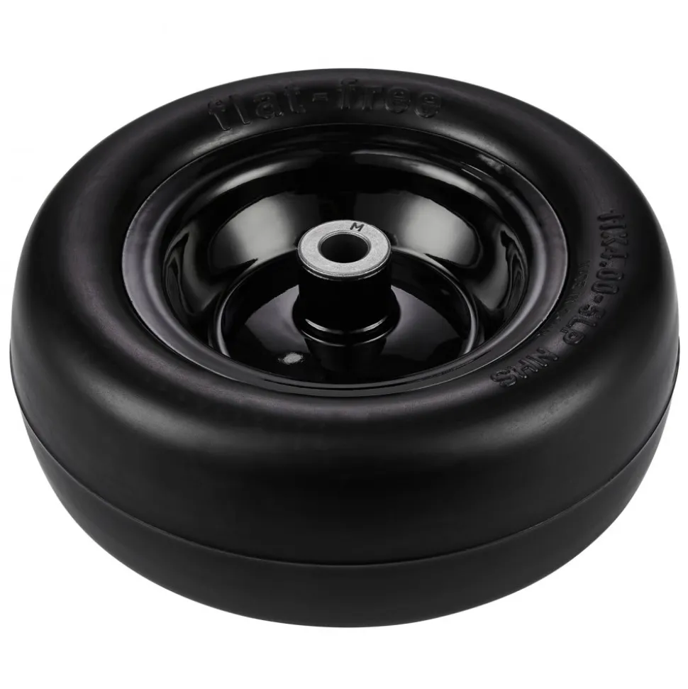 VEVOR Tubeless Mower Wheels, 11x4-5" Size, Pair of Flat-Free PU Tires on Rims, 3.4" Hub, 3/4" Bushing, Includes 20 Adapters, Suitable for Riding Mowers and Lawn Tractors