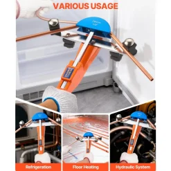 VEVOR Tubing Bender Kit, 1/4 to 7/8 Inch, Compact Ratcheting Tube Pipe Bender, Ratchet Hand Bending Tool, with 7 Color Aluminium Alloy Dies, HVAC Tools, for Copper HVAC Air Conditioning Refrigeration
