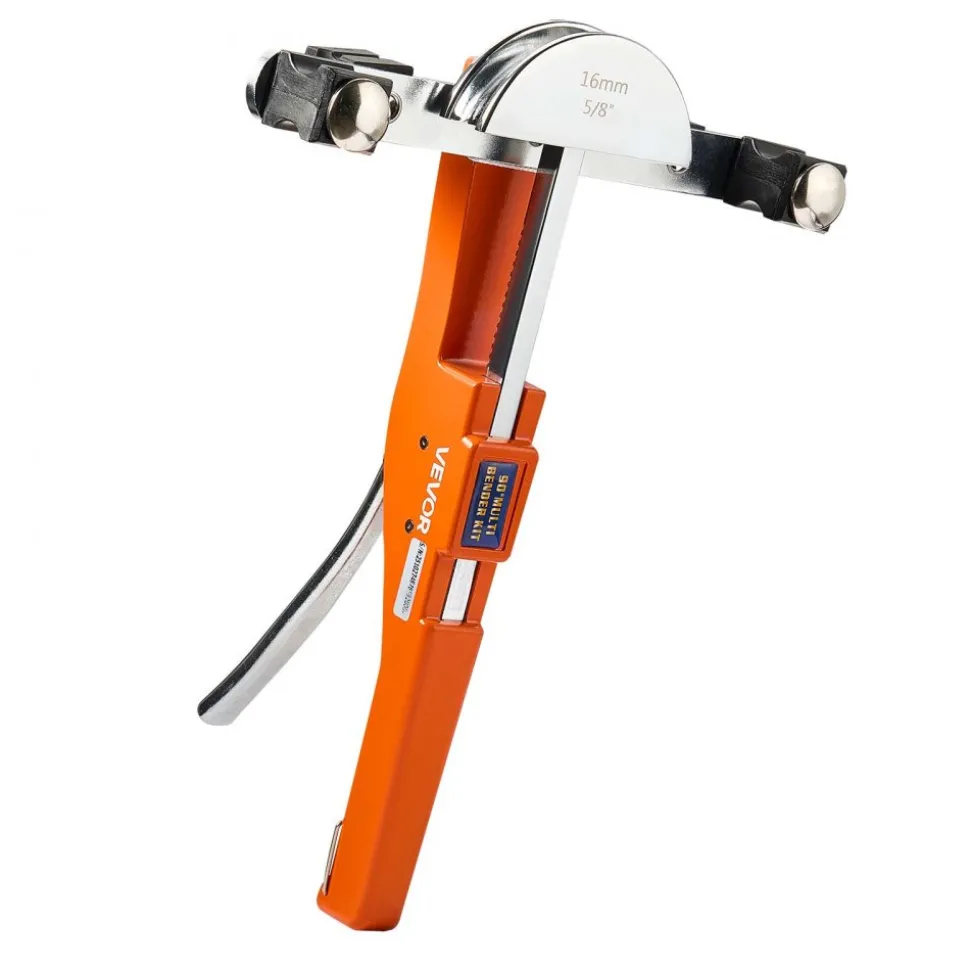VEVOR Tubing Bender Kit, 1/4 to 7/8 Inch, Compact Ratcheting Tube Pipe Bender, Ratchet Hand Bending Tool, with 7 Aluminium Alloy Dies, HVAC Tools, for Copper Aluminum HVAC Refrigeration Maintenance