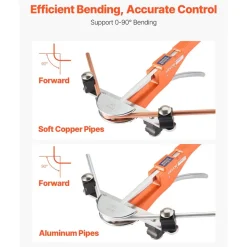 VEVOR Tubing Bender Kit, 1/4 to 7/8 Inch, Compact Ratcheting Tube Pipe Bender, Ratchet Hand Bending Tool, with 7 Aluminium Alloy Dies, HVAC Tools, for Copper Aluminum HVAC Refrigeration Maintenance