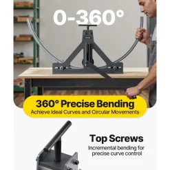 VEVOR 1-1/2" Tubing Rolling Bender Manual Square & Rectangular Tube Bender 14 Gauge Roller Tubing Roller Flat Bar Bender For Mild Steel Cooper & Aluminum