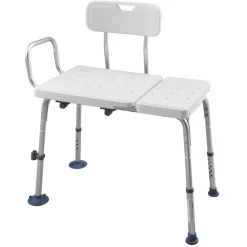 VEVOR Tub Transfer Bench for Bathtub, 400 lbs Capacity Heavy Duty Shower Chair with Arm, Backrest and Curtain Slot, Height Adjustable Shower Bench Bath Seat for Adults, Seniors, Elderly and Disabled
