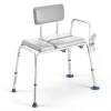 VEVOR Tub Transfer Bench for Bathtub, 500 lbs Weight Capacity Heavy Duty Shower Chair with Arm and Backrest, Height Adjustable Bathroom Shower Bench Bath Seat for Adults, Seniors, Elderly and Disabled