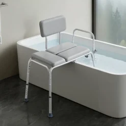 VEVOR Tub Transfer Bench for Bathtub, 500 lbs Weight Capacity Heavy Duty Shower Chair with Arm and Backrest, Height Adjustable Bathroom Shower Bench Bath Seat for Adults, Seniors, Elderly and Disabled
