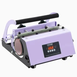 VEVOR Tumbler Heat Press Machine, 11-30oz Mug Press, Heat Up Fast and Even, Tumbler Press with Sublimation Paper, Tape and Gloves, Temp and Time Setting, for Sublimation Tumblers, Cups, Mugs, Purple