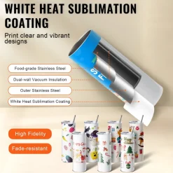 VEVOR Tumbler Heat Press Machine and Sublimation Tumblers, Tumbler Press Set with 8pcs 20OZ Blank Tumblers, Mug Press Cup Press for 11-30oz Tumblers Mug, with Heat Transfer Paper, Gloves, Tape