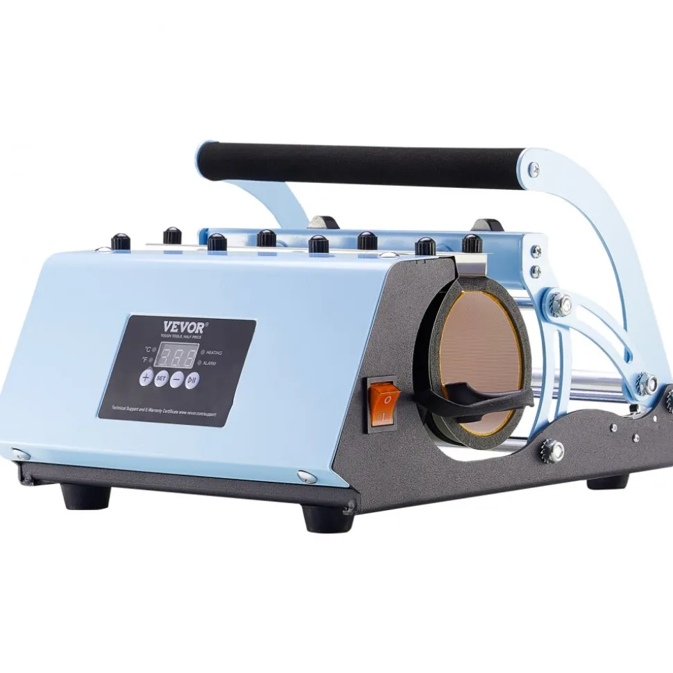 VEVOR Tumbler Heat Press Machine, 11-30oz Mug Press, Heat Up Fast and Even, Tumbler Press with Sublimation Paper, Tape and Gloves, Temp and Time Setting, for Sublimation Tumblers, Cups, Mugs, Blue