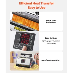 VEVOR Tumbler Heat Press Machine, 30 oz and 40 oz Mug Press, Fast and Even Heating, with Tape, Gloves, Easy Temp and Time Setting, Heat Transfer for Sublimation Tumblers, Cups, Mugs, Black and White