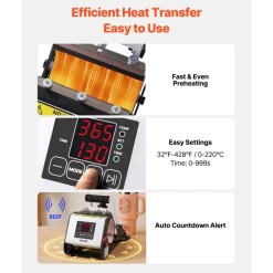 VEVOR Tumbler Heat Press Machine, 40 oz Tumbler Press, Fast and Even Heating, with Tape, Gloves, Easy Temp and Time Setting, Heat Transfer for Sublimation Insulated Tumblers, Cups, Black and White