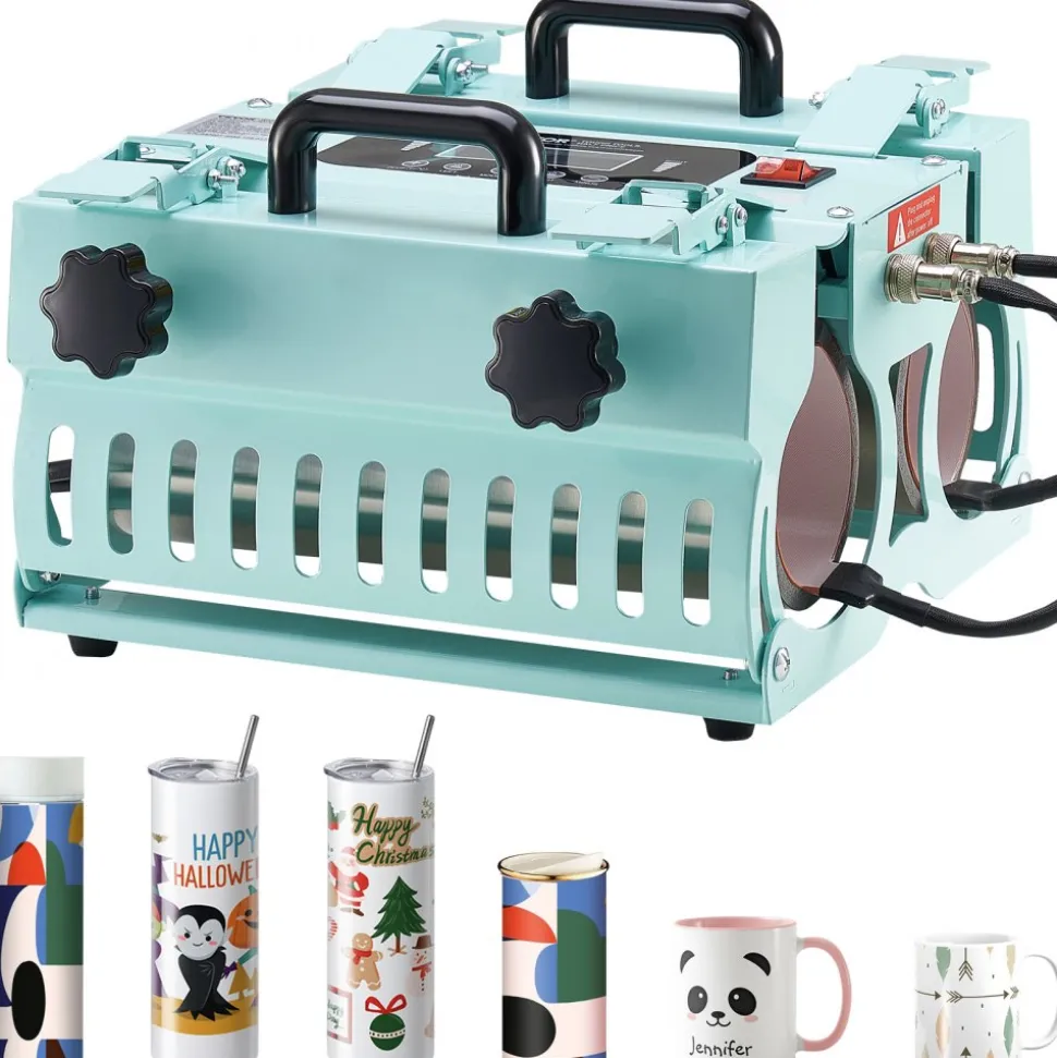 VEVOR Tumbler Heat Press Machine, 2 Station Heaters, 11-30oz Mug Press, Heat Up Fast and Even, Tumbler Press with Dual Independent Display Screens, for Sublimation Tumblers, Cups, and Mugs