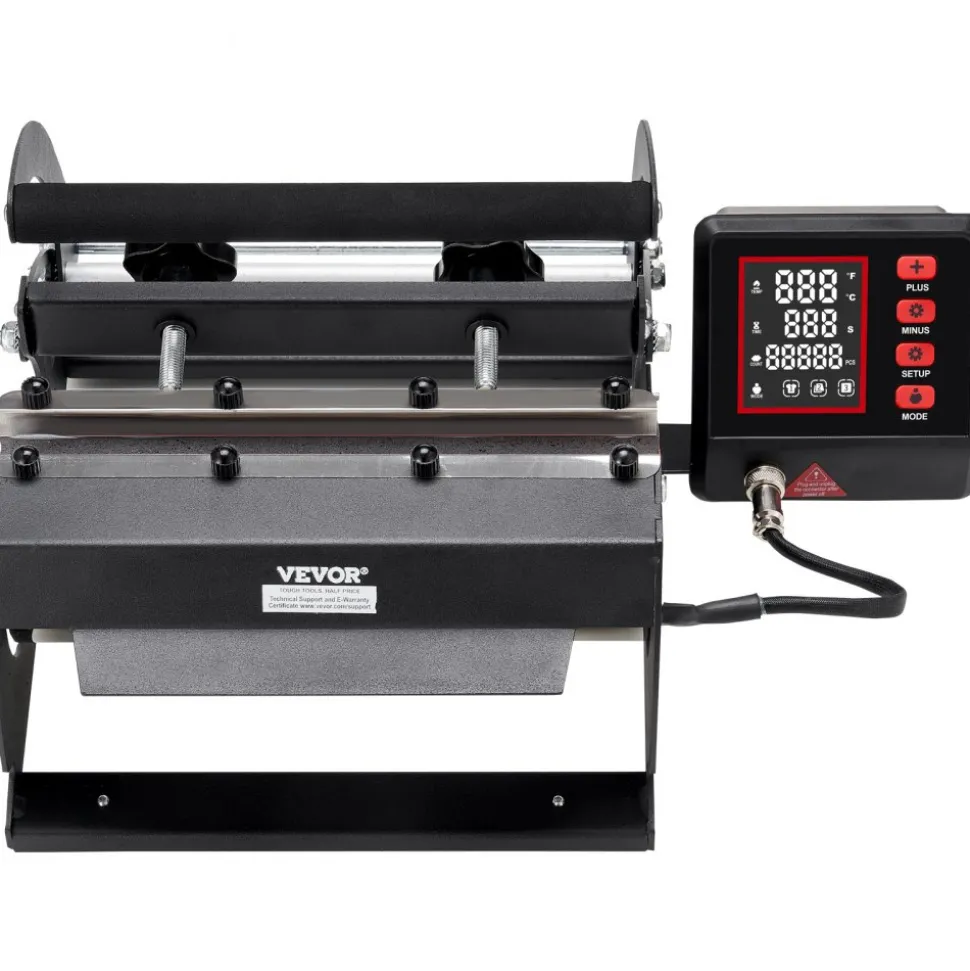VEVOR Tumbler Heat Press Machine, 11-30oz Mug Press, Heat Up Fast and Even, Tumbler Press with Sublimation Paper, Tape and Gloves, Temp and Time Setting, for Sublimation Tumblers, Cups, Mugs, Black