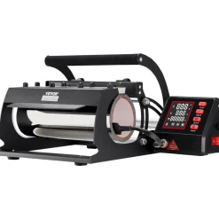 VEVOR Tumbler Heat Press Machine, 11-30oz Mug Press, Heat Up Fast and Even, Tumbler Press with Sublimation Paper, Tape and Gloves, Temp and Time Setting, for Sublimation Tumblers, Cups, Mugs, Black