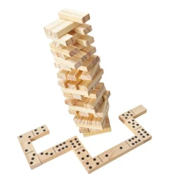 VEVOR Tumbling Timber Toy, 54 Blocks Tumble Tower Blocks Game, Pine Wood Tumbling Tower Game with Storage Crate, Multiple Ways to Play Wooden Stacking Game, Tumble Tower Family Game for Indoor/Outdoor