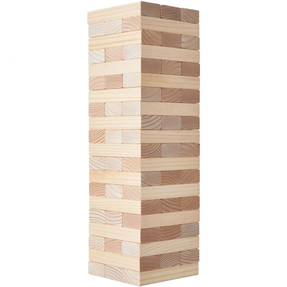 VEVOR Tumbling Timber Toy, 60 Blocks Giant Tumble Tower Blocks Game, Pine Wood Tumbling Tower Game with Carry Bag and Scoreboard, Wooden Stacking Game, Tumble Tower Family Games for Indoor/Outdoor