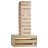 VEVOR Tumbling Timber Toy, 60 Blocks Giant Tumble Tower Blocks Game, Pine Wood Tumbling Tower Game with Storage Crate and Scoreboard, Wooden Stacking Game, Tumble Tower Family Games for Indoor/Outdoor