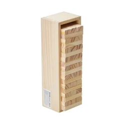 VEVOR Tumbling Timber Toy, 54 Blocks Tumble Tower Blocks Game, Pine Wood Tumbling Tower Game with Storage Crate, Wooden Stacking Game for 1 or More Players, Tumble Tower Family Game for Indoor/Outdoor