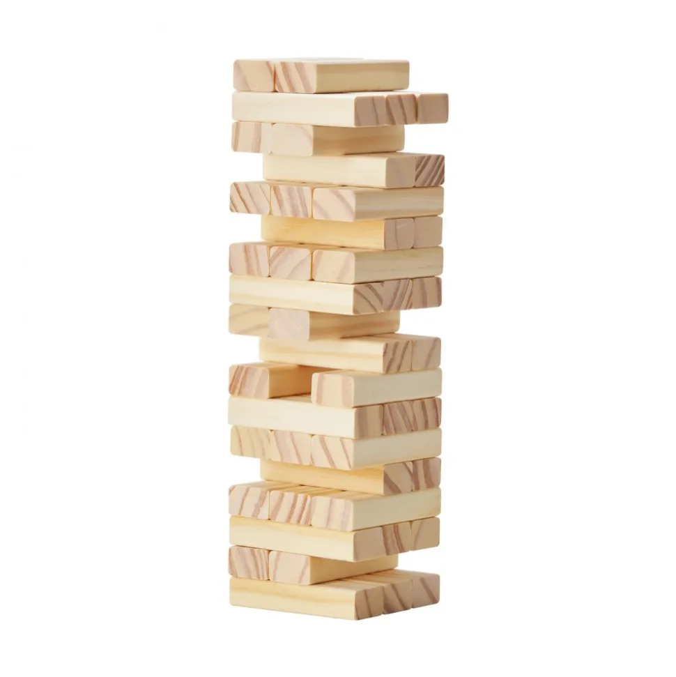 VEVOR Tumbling Timber Toy, 54 Blocks Tumble Tower Blocks Game, Pine Wood Tumbling Tower Game with Storage Crate, Wooden Stacking Game for 1 or More Players, Tumble Tower Family Game for Indoor/Outdoor