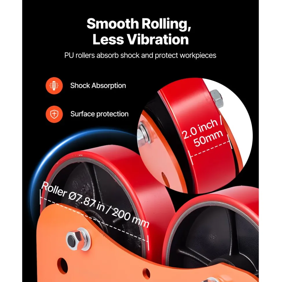 VEVOR Turning Rolls Linkage Roller, 2205 lbs Load Capacity, 2"-24" Diameter Adjustable, PU Rollers, Pipe Tank Turning Rolls Linkage Roller Rotary Welding Positioner, for Welding Equipment Support