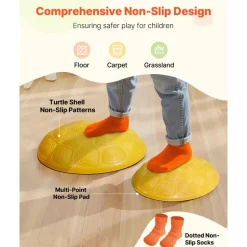 VEVOR Turtle Balance Stepping Stones, 6 PCS, Up to 220 lbs Kids Turtle Jumping Stones Steps Stones, Toddler Obstacle Course Coordination Game Toys Indoor or Outdoor Play for Children Aged 3 4 5 6 7 8+