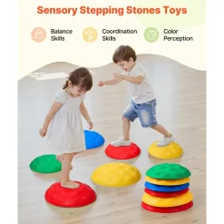 VEVOR Turtle Balance Stepping Stones, 6 PCS, Up to 220 lbs Kids Turtle Jumping Stones Steps Stones, Toddler Obstacle Course Coordination Game Toys Indoor or Outdoor Play for Children Aged 3 4 5 6 7 8+
